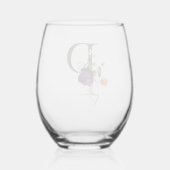 モノグラフェミニンムイニシャルP文字 ステムなしワイングラス (裏面)