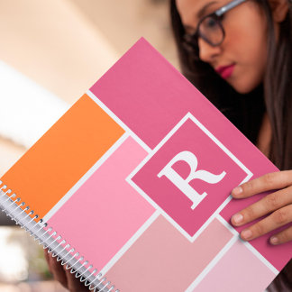 モノグラフェミニンムストライプ付きワイド文字 ノートブック