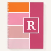 モノグラフェミニンムストライプ付きワイド文字 ノートブック (正面)