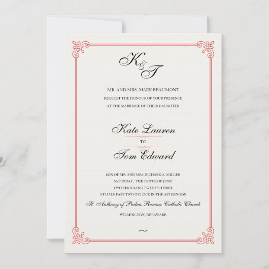 モノグラフォーマルム |結婚式招待状 招待状 (正面)