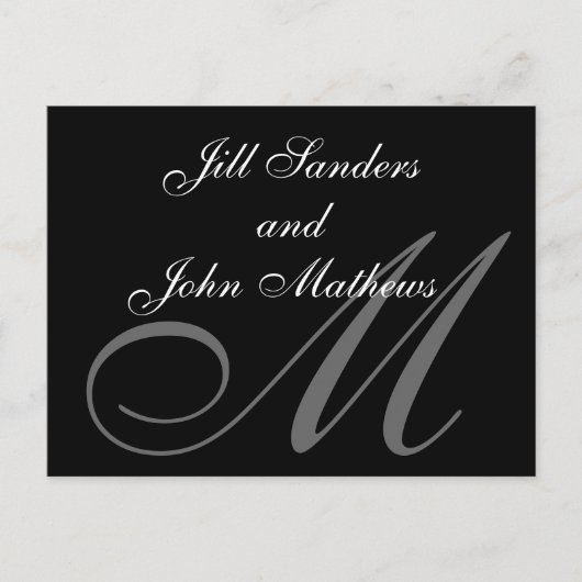 モノグラフォーマルムMセーブ・ザ・デート案内 案内ポストカード (正面)