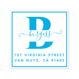 モノグラフシンプル正方形（手書き） セルフインキングスタンプ