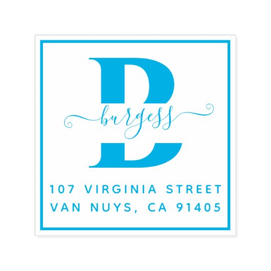 モノグラフシンプル正方形（手書き） セルフインキングスタンプ (デザイン)