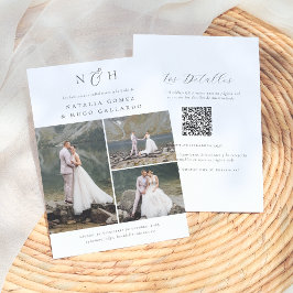 モノグラマコンスディゴQR 3 Fotos Invitacion de Boda 招待状