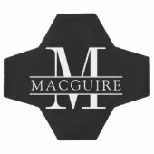 モノグラミニマルはっきりしたム |名前（黒） サッカーボール (フラット)