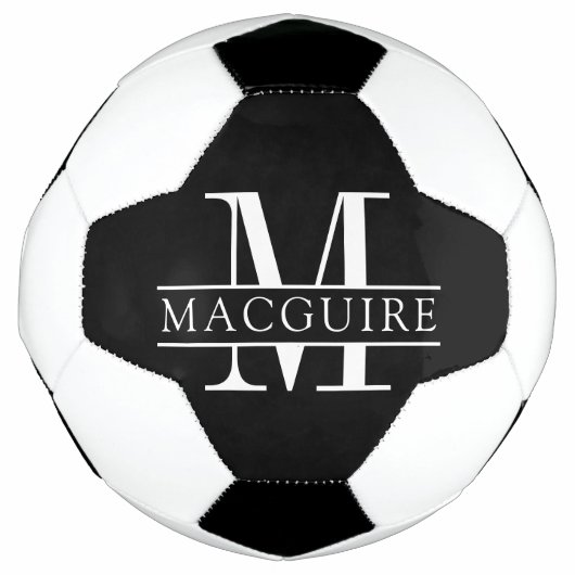 モノグラミニマルはっきりしたム |名前（黒） サッカーボール (正面)