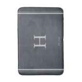 モノグラミニマルムいかりグレー|シルバー バスマット (正面縦)