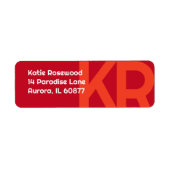 モノグラミニマルムはっきりしたシンプルレトロキャンディーレッド ラベル (正面)