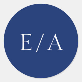 モノグラミニマルムエレガントネモダンビーブルー結婚ズ ラウンドシール