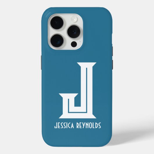 モノグラミニマルムティール（緑がかった色） Case-Mate iPhoneケース (裏面)