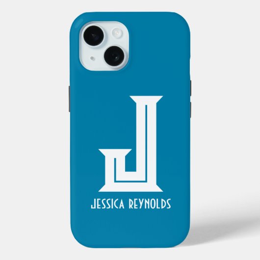 モノグラミニマルムティール（緑がかった色） Case-Mate iPhoneケース (裏面)