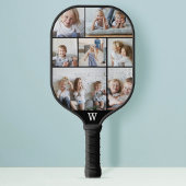 モノグラミニマルムパーソナライズされた7フォトコラージュ ピックルボールラケット