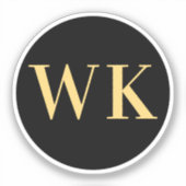 モノグラミニマルムモダンイニシャルブラック金ゴールド シール (正面)