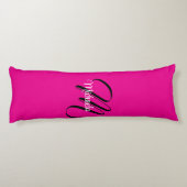 モノグラミニマルムモダンイニシャル名hot pink ボディピロー (裏面)