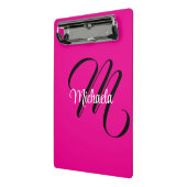 モノグラミニマルムモダンイニシャル名hot pink ミニクリップボード (アングル2)