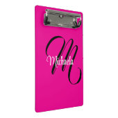 モノグラミニマルムモダンイニシャル名hot pink ミニクリップボード (アングル)