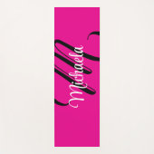 モノグラミニマルムモダンイニシャル名hot pink ヨガマット (正面)
