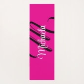 モノグラミニマルムモダンイニシャル名hot pink ヨガマット (裏面)