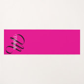 モノグラミニマルムモダンイニシャル名hot pink ヨガマット (正面(横))