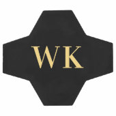 モノグラミニマルムモダンブラック金ゴールド サッカーボール (フラット)