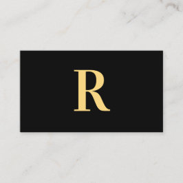 モノグラミニマルムモダンブラック金ゴールド 名刺