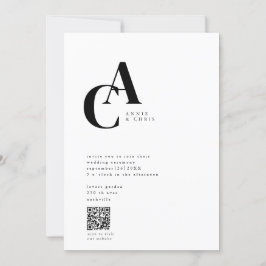モノグラミニマルムモダン,, QRコード, 招待状