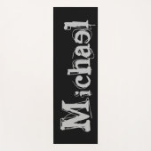 モノグラミニマルム名モダン白黒ヨガ ヨガマット (正面)