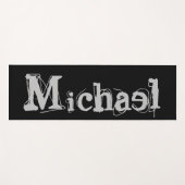 モノグラミニマルム名モダン白黒ヨガ ヨガマット (正面(横))