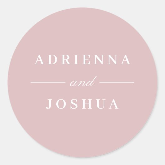 モノグラミニマルム結婚の埃の多いバラ ラウンドシール (正面)