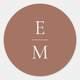 モノグラミニマルム結婚ステッカー ラウンドシール
