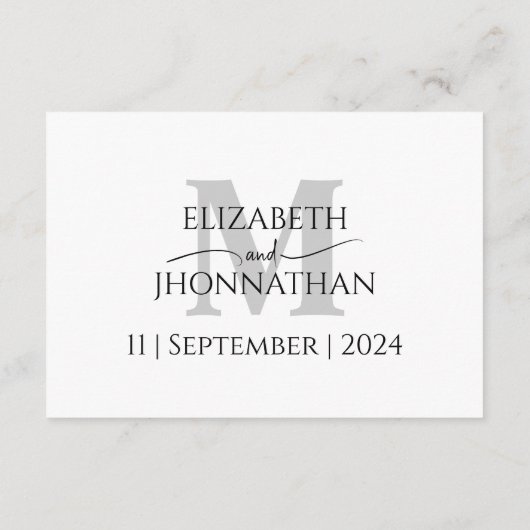 モノグラミニマルム結婚詳細 エンクロージャーカード (裏面)