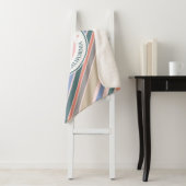 モノグラムいかりトレンディーストライプズピンク航海のビーチ シェルパブランケット (インサイチュ)