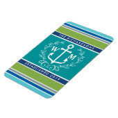 モノグラムいかりローレルリースストライプ航海の マグネット (左側)