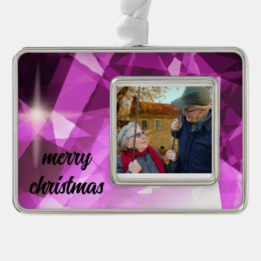 モノグラムおばあちゃん，グランドパクリスマスオーナメント シルバープレートフレームオーナメント (正面)