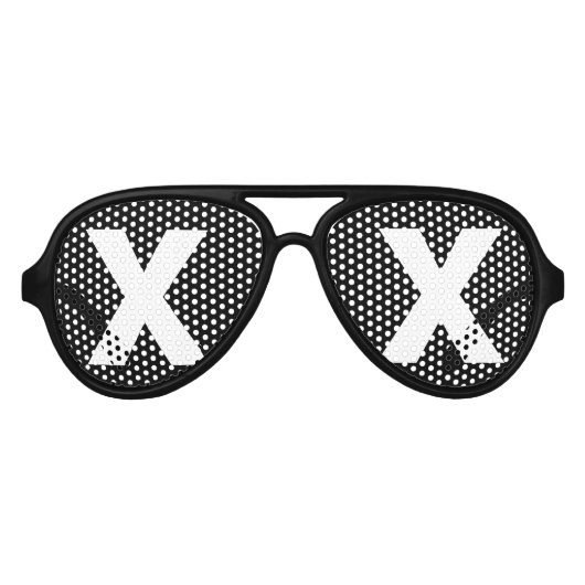 モノグラムおもしろいイニシャル文字パーティーシェード アビエーターサングラス (正面)