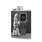 モノグラムおもしろいパンクロックギターベアミュージシャンお尻 フラスク (左)