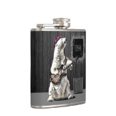 モノグラムおもしろいパンクロックギターベアミュージシャンお尻 フラスク (右)