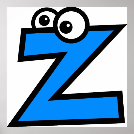 モノグラムおもしろい文字Z ポスター (正面)