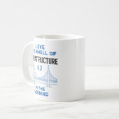 モノグラムおもしろい民事エンジニアリング橋工士 コーヒーマグカップ (正面左)