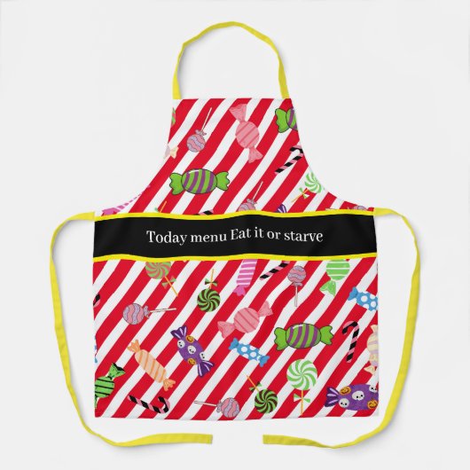 モノグラムおもしろい魅力的な目を引くキャンディ エプロン (正面)