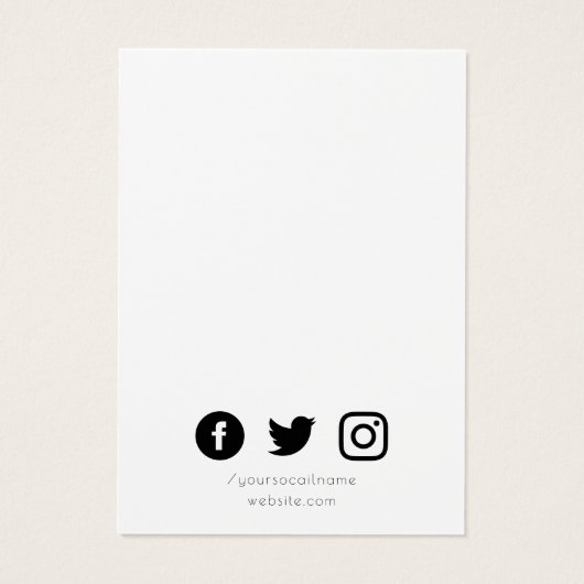 モノグラムおよびソーシャルメディかわいらしアディスプレイカード (裏面)