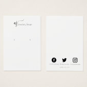 モノグラムおよびソーシャルメディアのイヤリングディスプレイカード (正面&裏面)