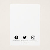 モノグラムおよびソーシャルメディアのイヤリングディスプレイカード (裏面)