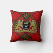 モノグラムおよびタータンチェックあなたの紋章付き外衣 クッション (裏面)