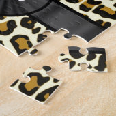 モノグラムおよびヒョウのプリント ジグソーパズル (側面)