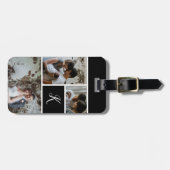 モノグラムおよび写真のコラージュ ラゲッジタグ (正面横)