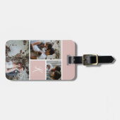 モノグラムおよび写真のコラージュ ラゲッジタグ (正面横)