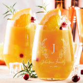 モノグラムおよび名前スクリプエレガントトパーソナライズされた ステムなしワイングラス