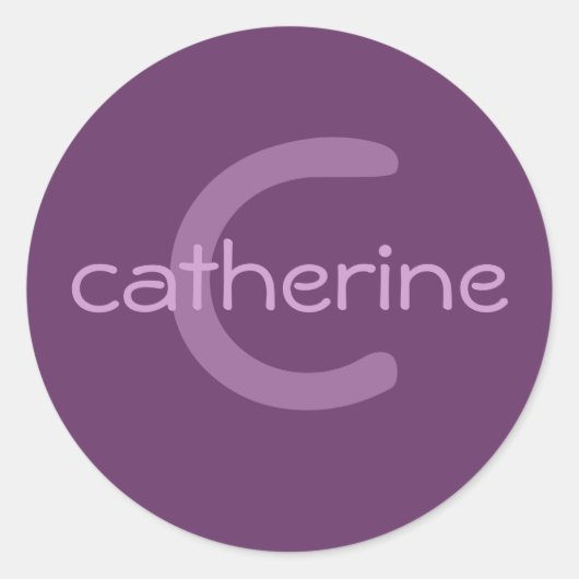 モノグラムおよび名前ステッカー ラウンドシール (正面)