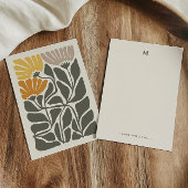 モノグラムおよび名前レトロヴィンテージインスパイア-フローラ ノートカード